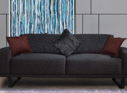 Design Sofa 3 - Sitzer Wohnzimmer Luxus Schwarzer Möbel Couchen Sofas